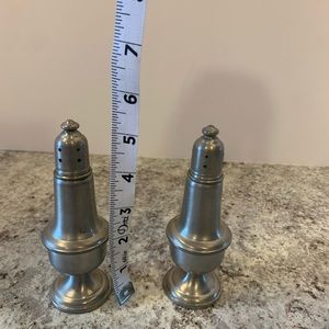 Salt and pepper Empire Pewter Weighted Silver Plate Salt & Pepper set Vintage